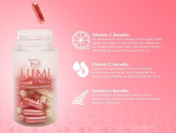 Beauty Vault Lumi 24H Glutathione 60 Capsules - KOREA in Sri Lanka