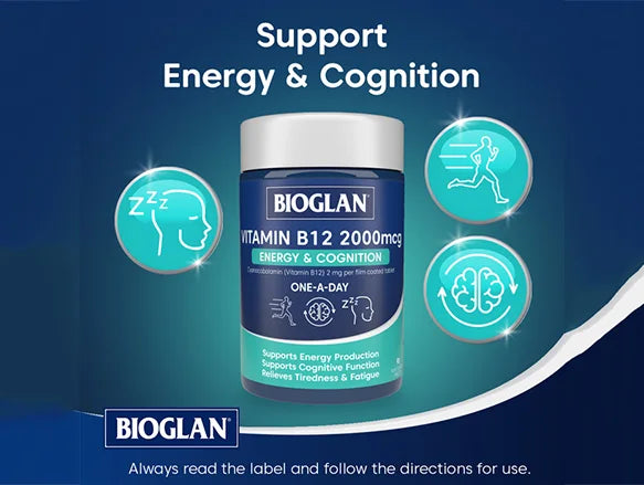 Bioglan Vitamin B12 2000 mcg Energy &amp; Cognition 90 Tablets in Sri Lanka