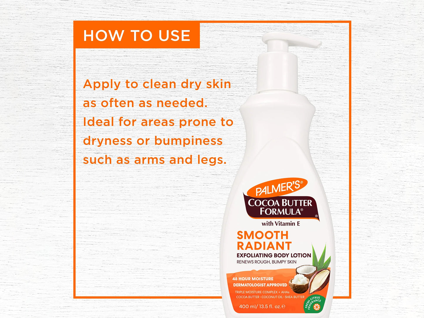 Palmers Cocoa Butter Formula Smooth Radiant Exfoliating Body Lotion with Vitamin E 400ml