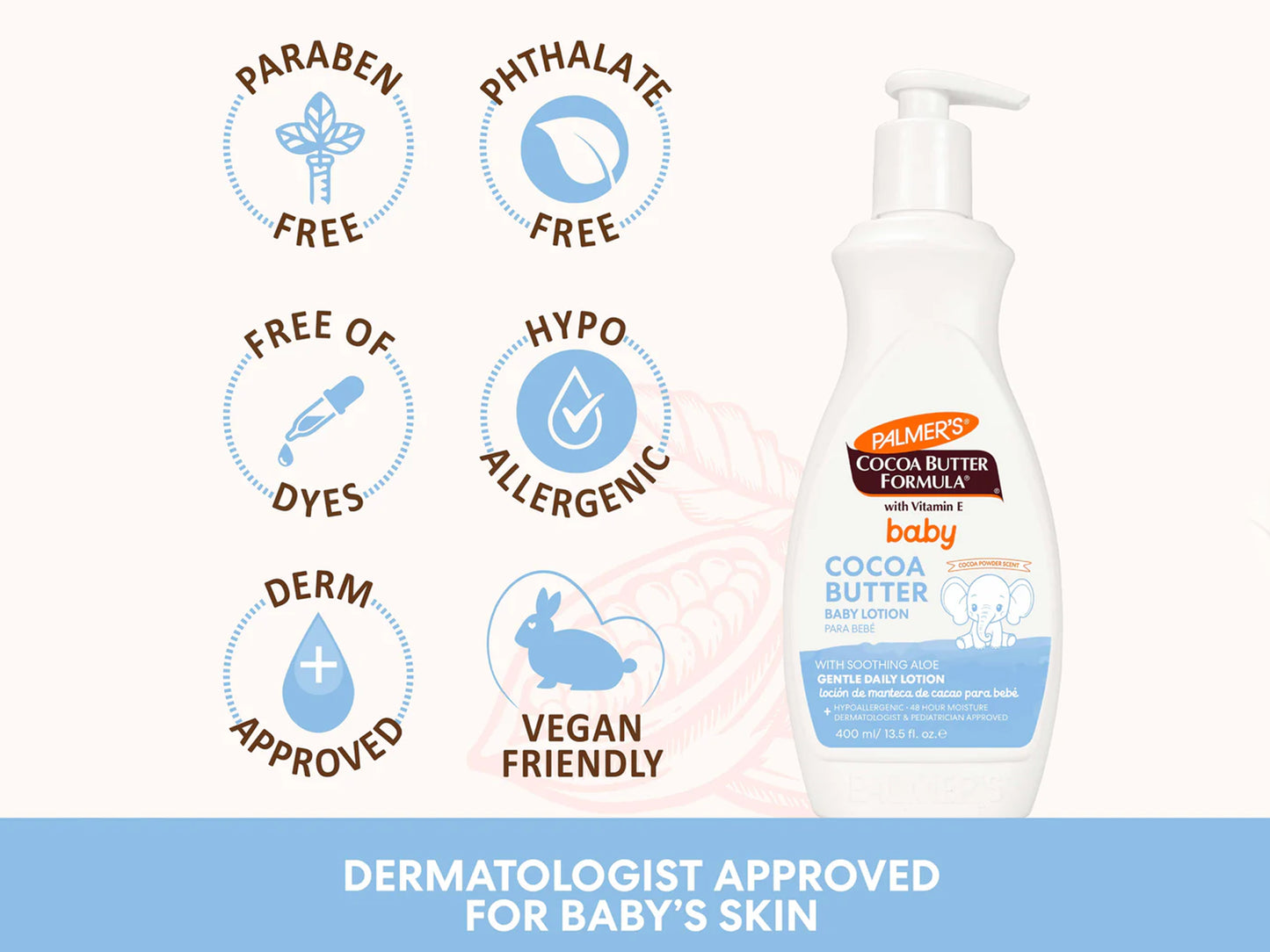 Palmers Cocoa Butter Formula Baby Lotion with Vitamin E 400ml