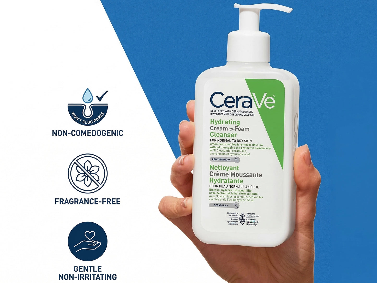 Cerave Hydrating Cream-to-Foam Cleanser 355ml in Sri Lanaka