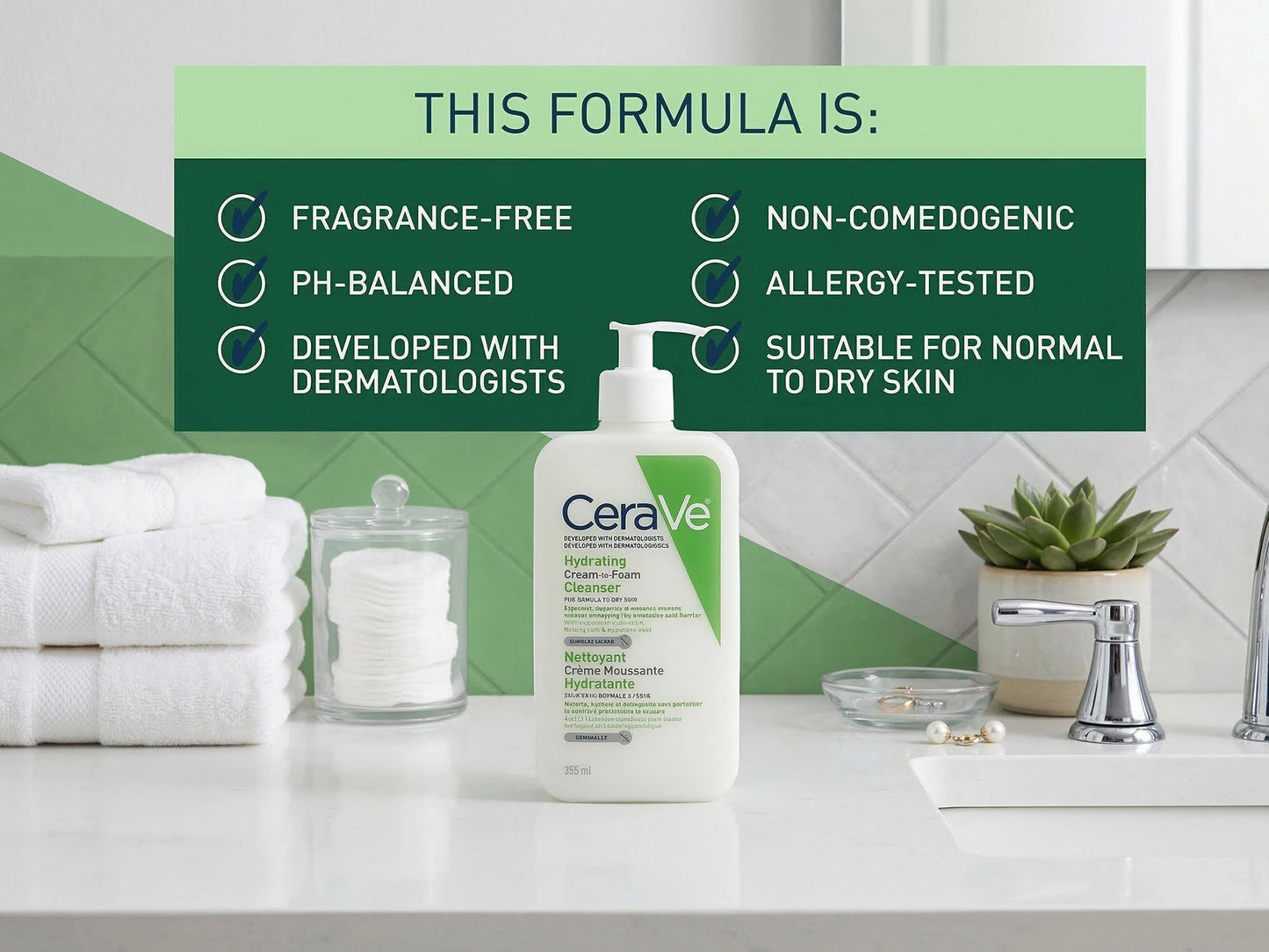 Cerave Hydrating Cream-to-Foam Cleanser 355ml in Sri Lanaka