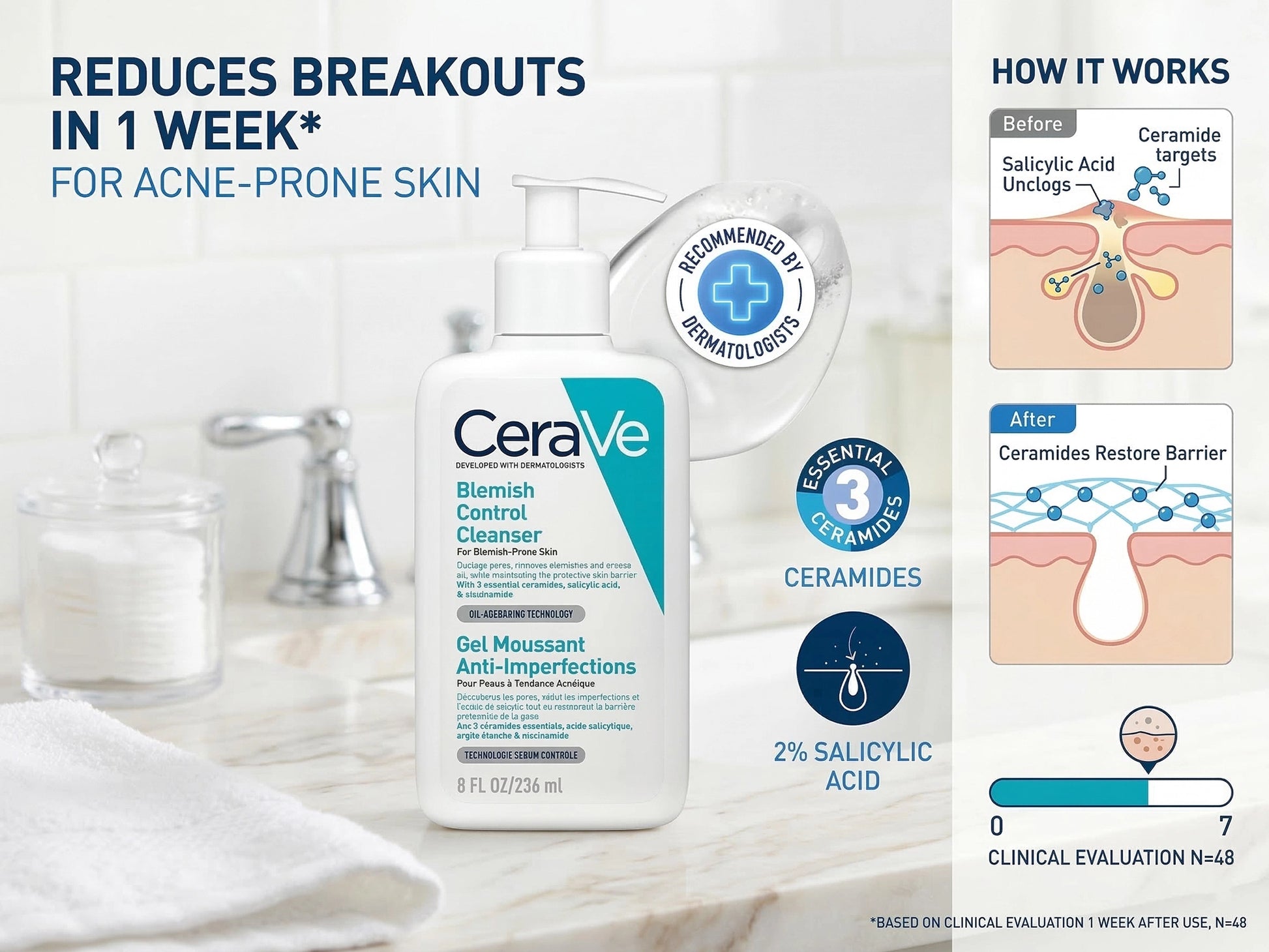 Buy Original Cerave Blemish Control Cleanser 236ml in Sri Lanka