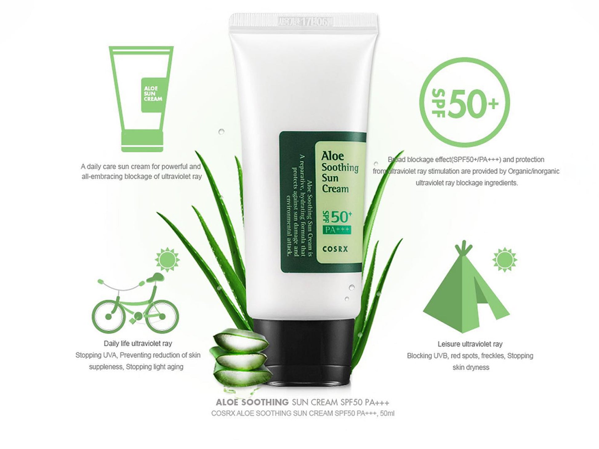 Cosrx Aloe Soothing Sun Cream SPF 50+ PA+++ 50ml in Sri Lanka