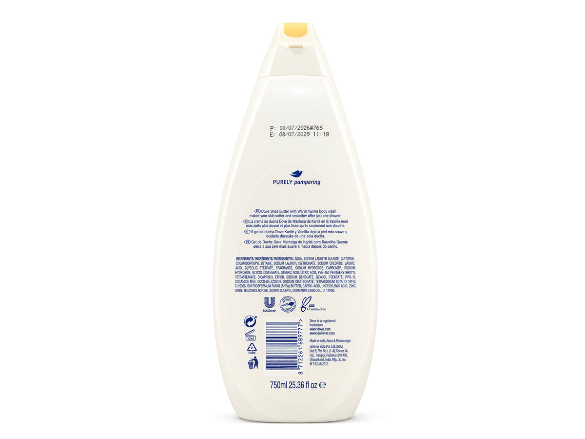 Dove Purely Pampering Shea Butter and Warm Vanilla Body Wash 750ml