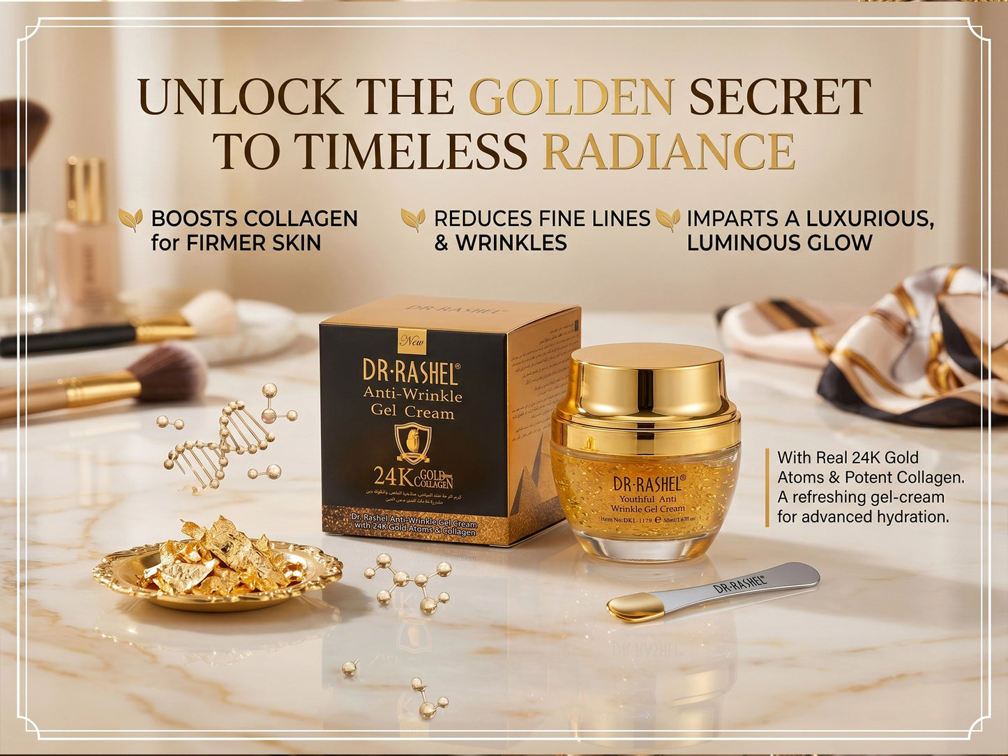 Dr Rashel Anti-Wrinkle Gel Cream 24K Gold and Collagen 50ml in Sri Lanka