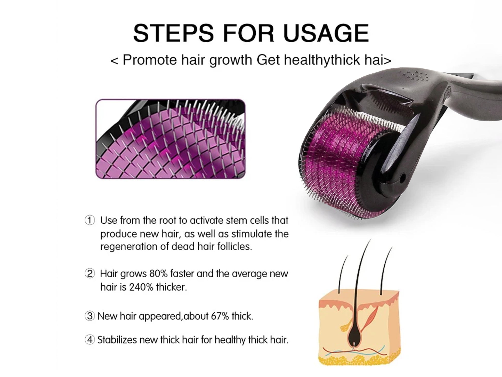 Derma Roller System with 540 Micro Needles in Sri Lanka