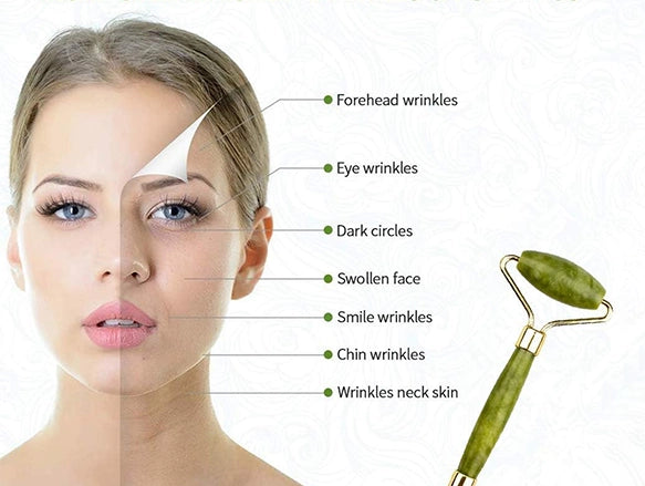 Flawless Facial Massager Jade Roller and Gua Sha Stone
