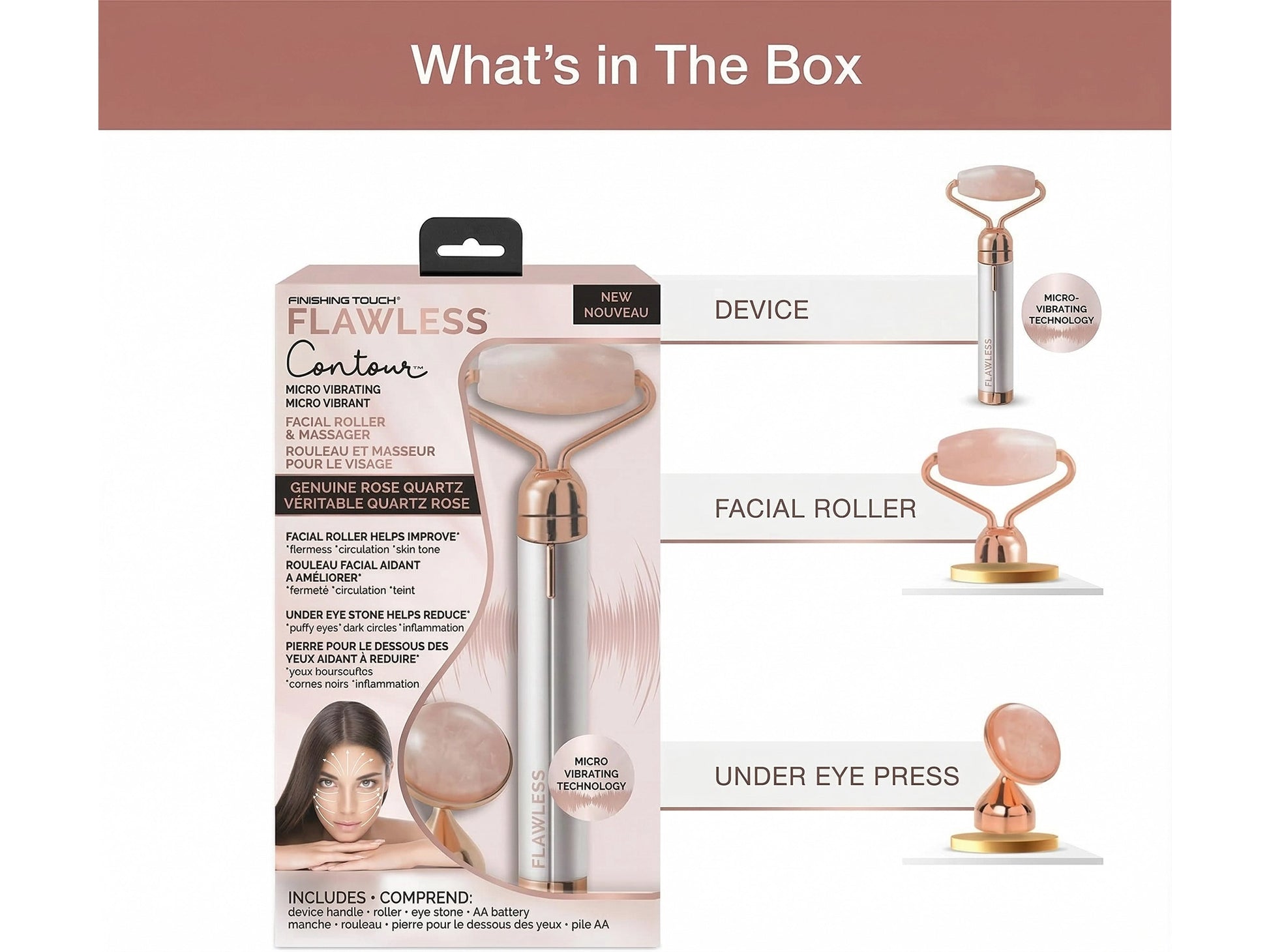 Flawless Contour Vibrating Facial Roller and Massager in Sri Lanka