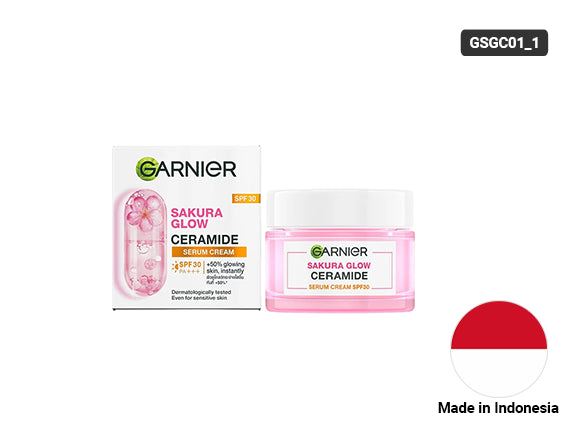 Garnier Sakura Glow Ceramide Serum Cream 50ml SPF30 - INDONESIA - 8992304033872