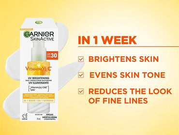 Garnier Skinactive Vitamin C UV Brightening Daily Cream SPF30 75ml - CANADA - 603084091607