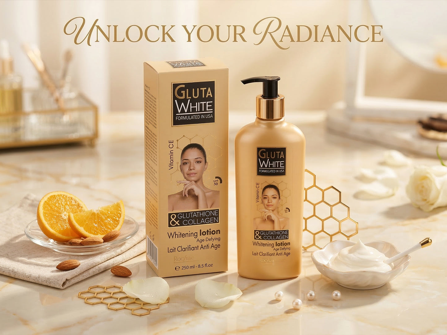 Gluta White Glutathione Collagen Whitening Lotion 250ml in Sri Lanka –  Cosmetics.lk