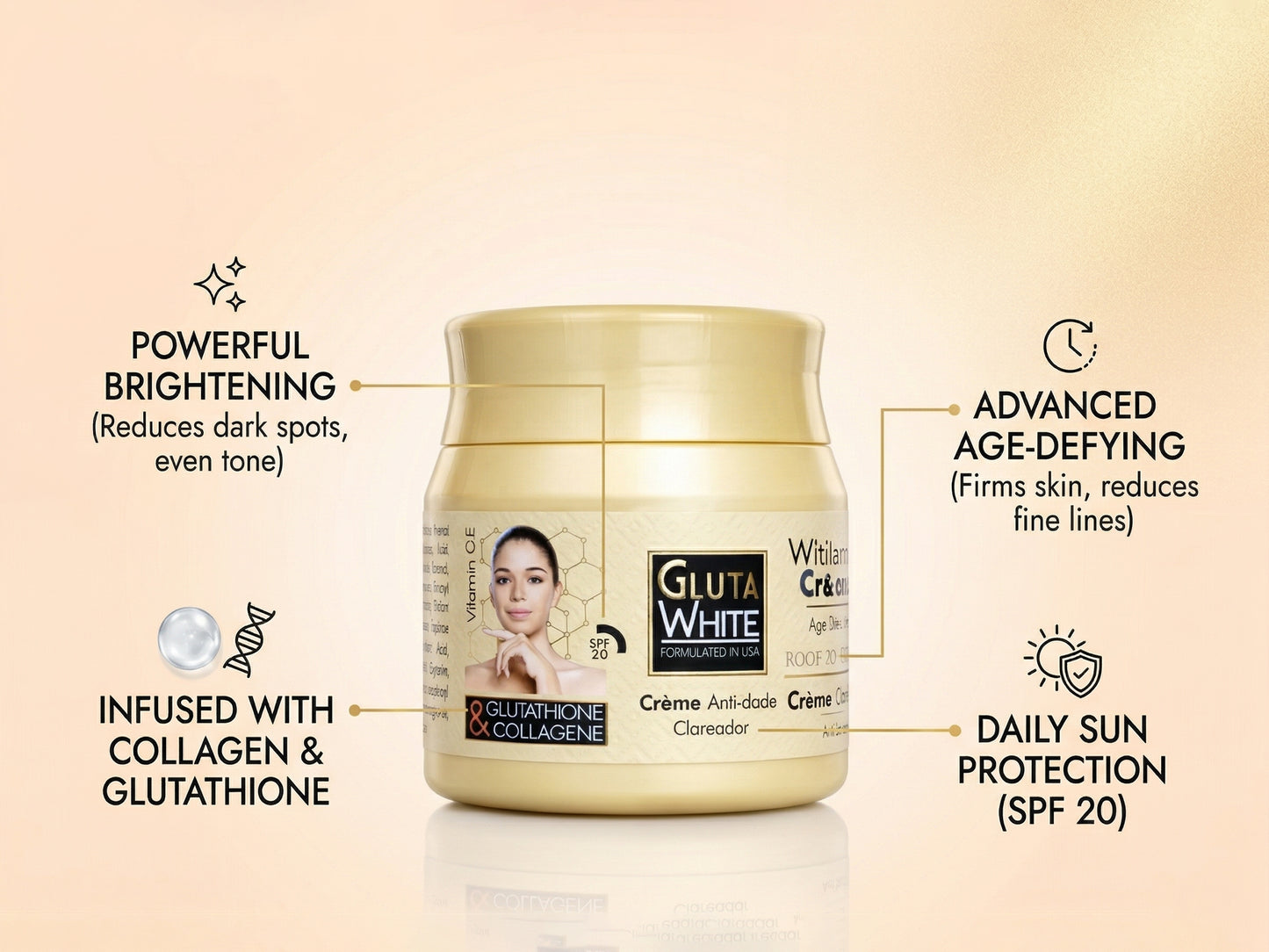 Gluta White Whitening Cream 125ml in Sri Lanka