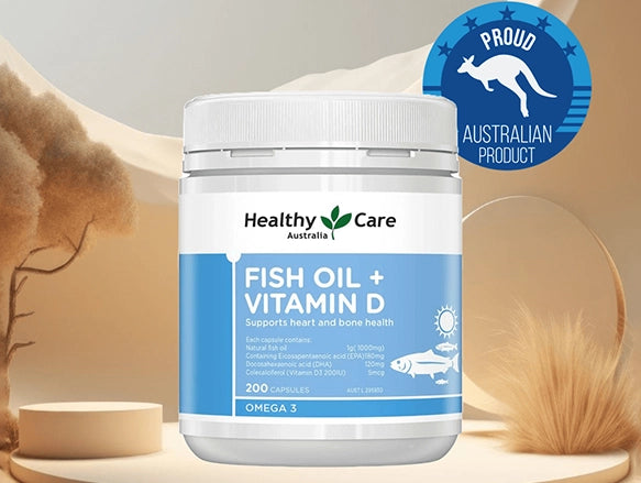 Healthy Care Fish Oil + Vitamin D 200 Capsules