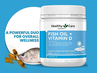Healthy Care Fish Oil + Vitamin D 200 Capsules