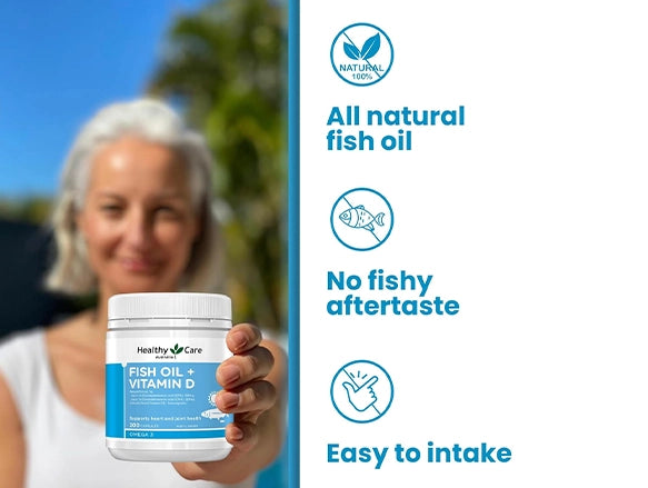 Healthy Care Fish Oil + Vitamin D 200 Capsules
