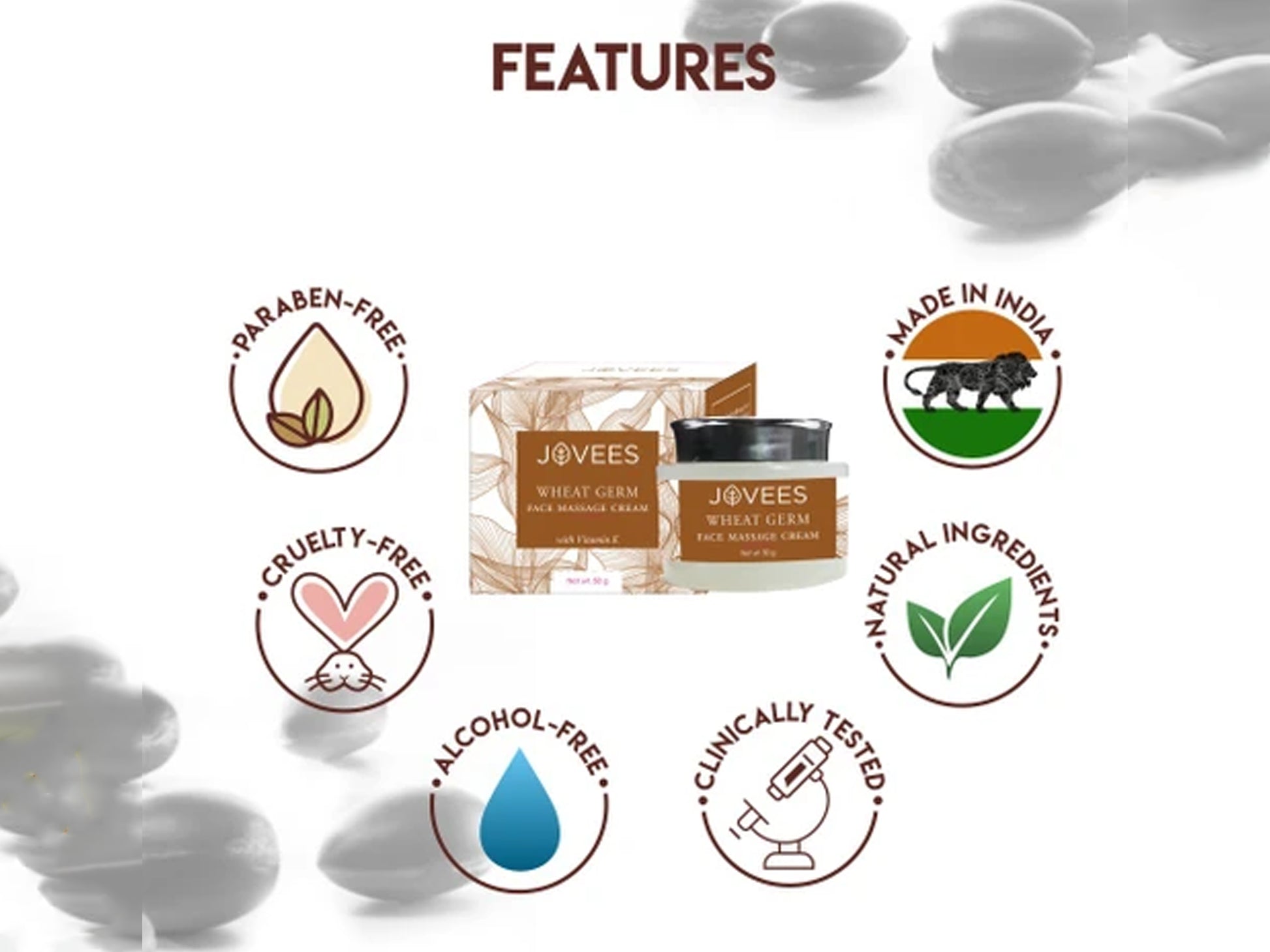 Jovees Herbal Wheat Germ Face Massage Cream 50g in Sri Lanka