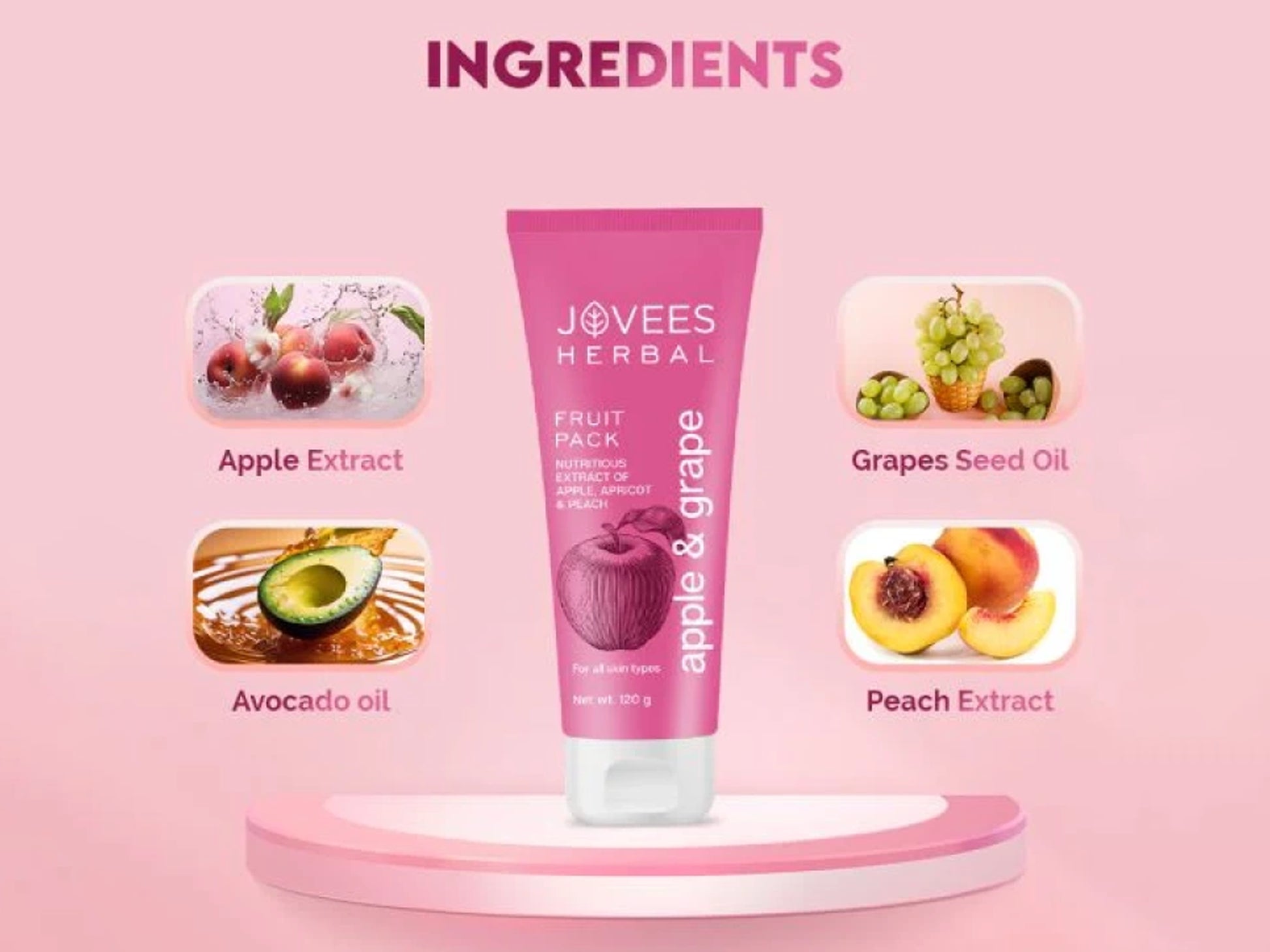 Jovees Herbal Apple and Grape Fruit Pack 120g in Sri Lanka