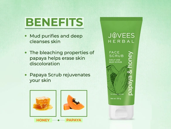 Jovees Herbal Papaya and Honey Face Scrub 100g in Sri Lanka