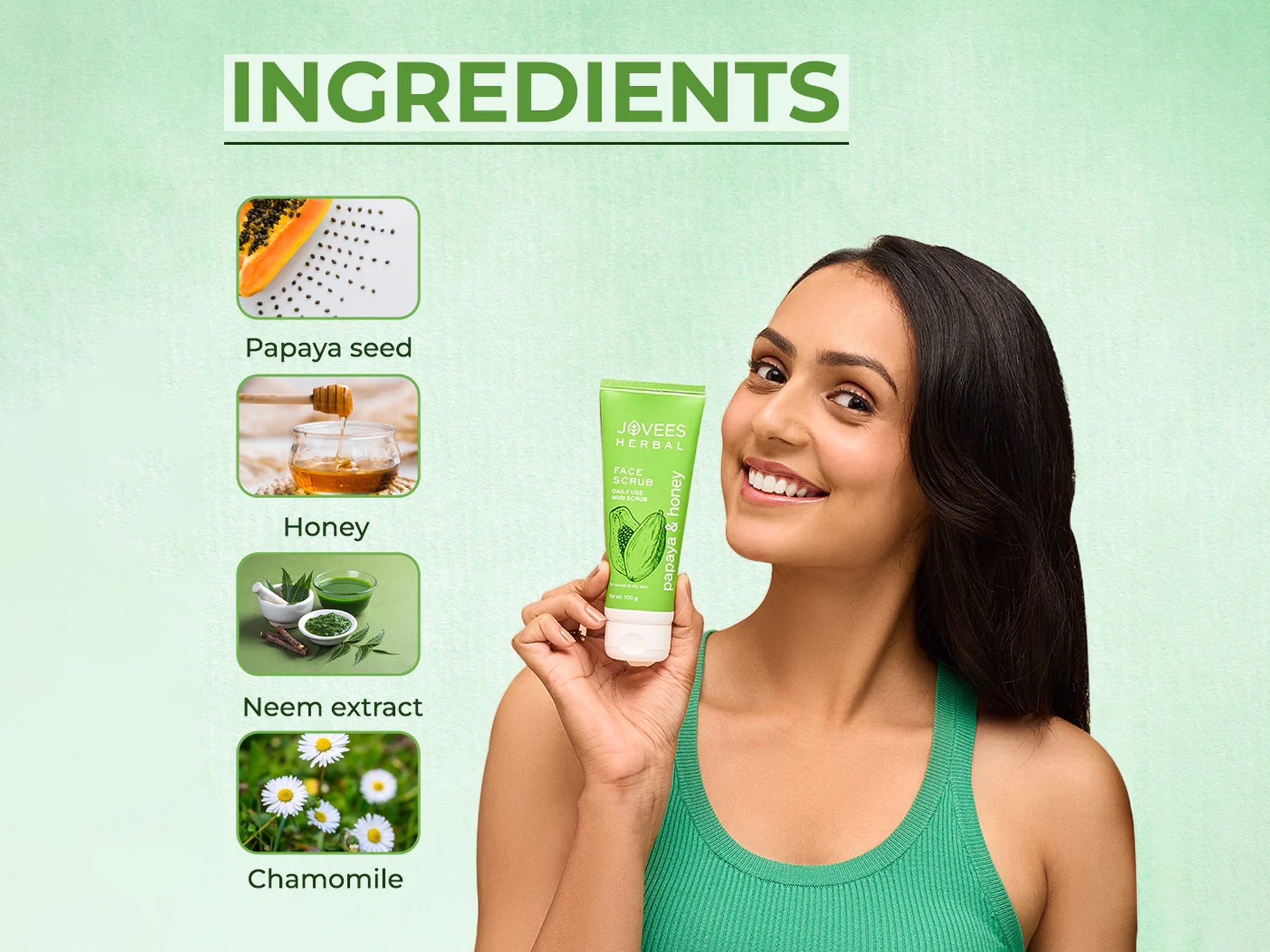 Jovees Herbal Papaya and Honey Face Scrub 100g in Sri Lanka