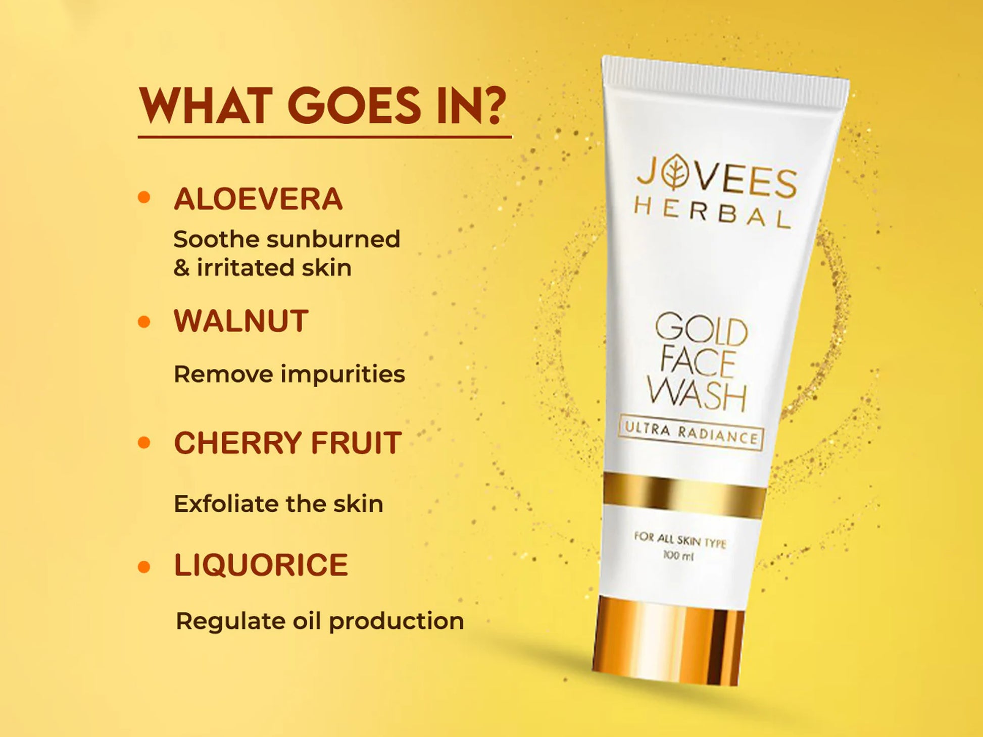 Jovees Herbal Ultra Radiance Gold Face Wash 100ml in Sri Lanka