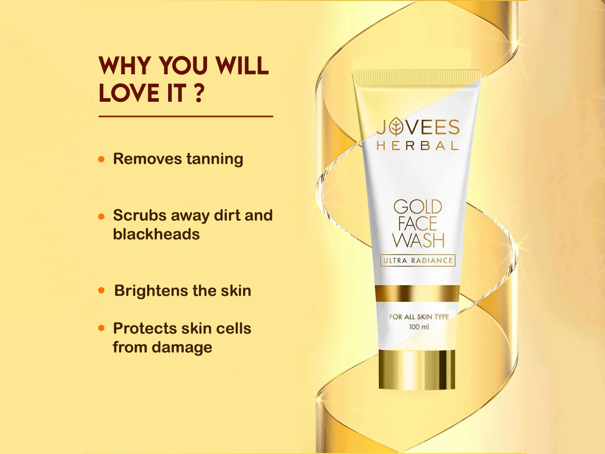 Jovees Herbal Ultra Radiance Gold Face Wash 100ml in Sri Lanka