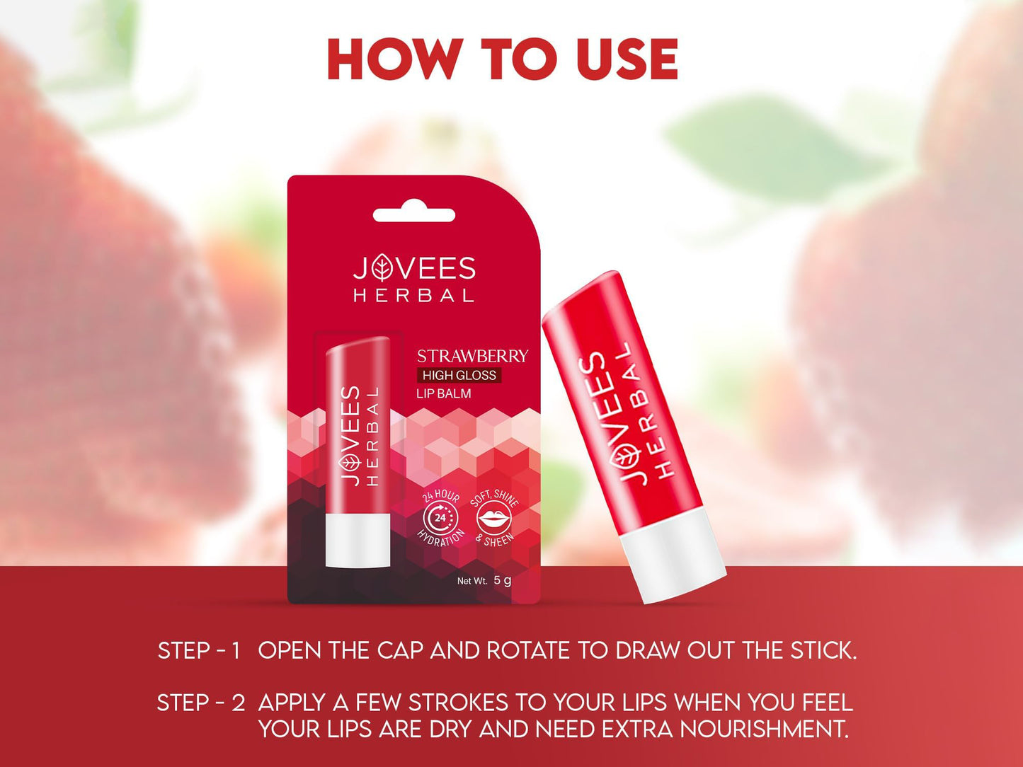 Jovees Strawberry High Gloss Lip Balm 5g