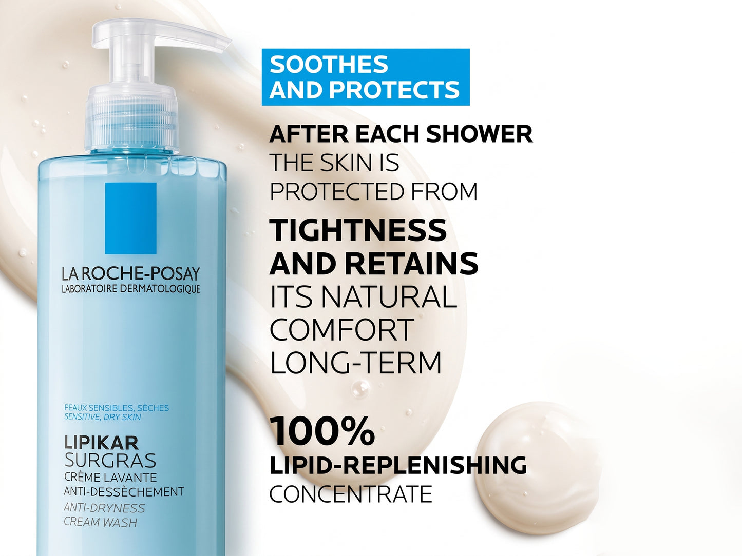 La Roche Posay Lipikar Surgras Anti-Dryness Cream Wash 400ml