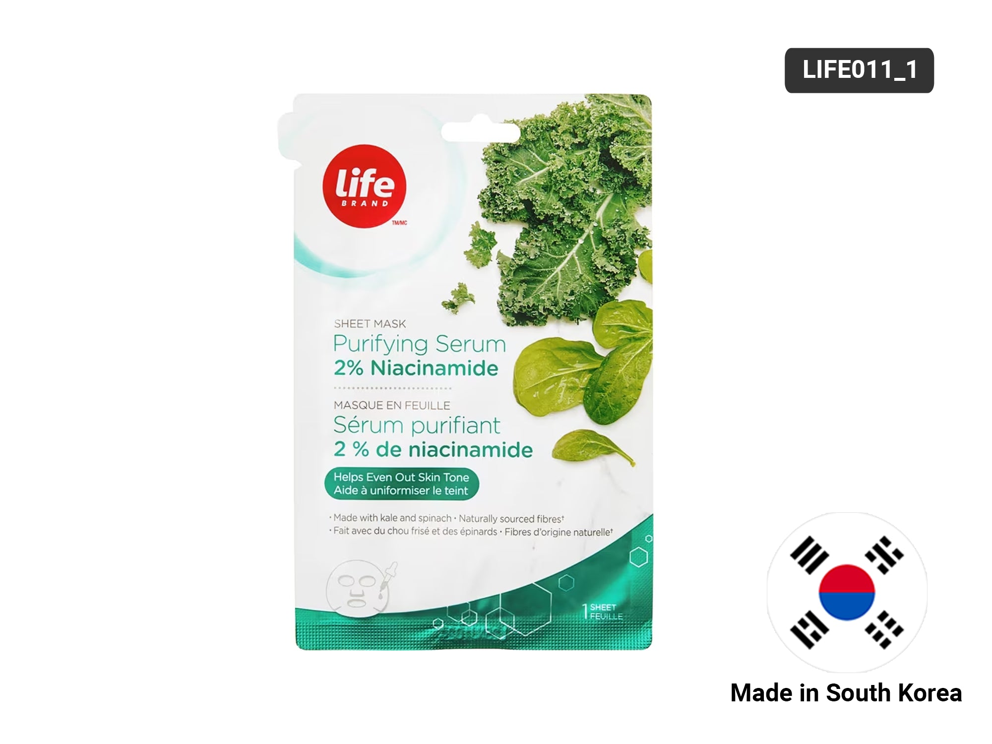 Life Brand Purifying Serum  Niacinamide Sheet Mask