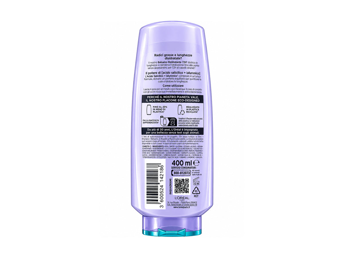 Loreal Elvive Hyaluronic Pure 72H Hydrating Conditioner 400ml in Sri Lanka