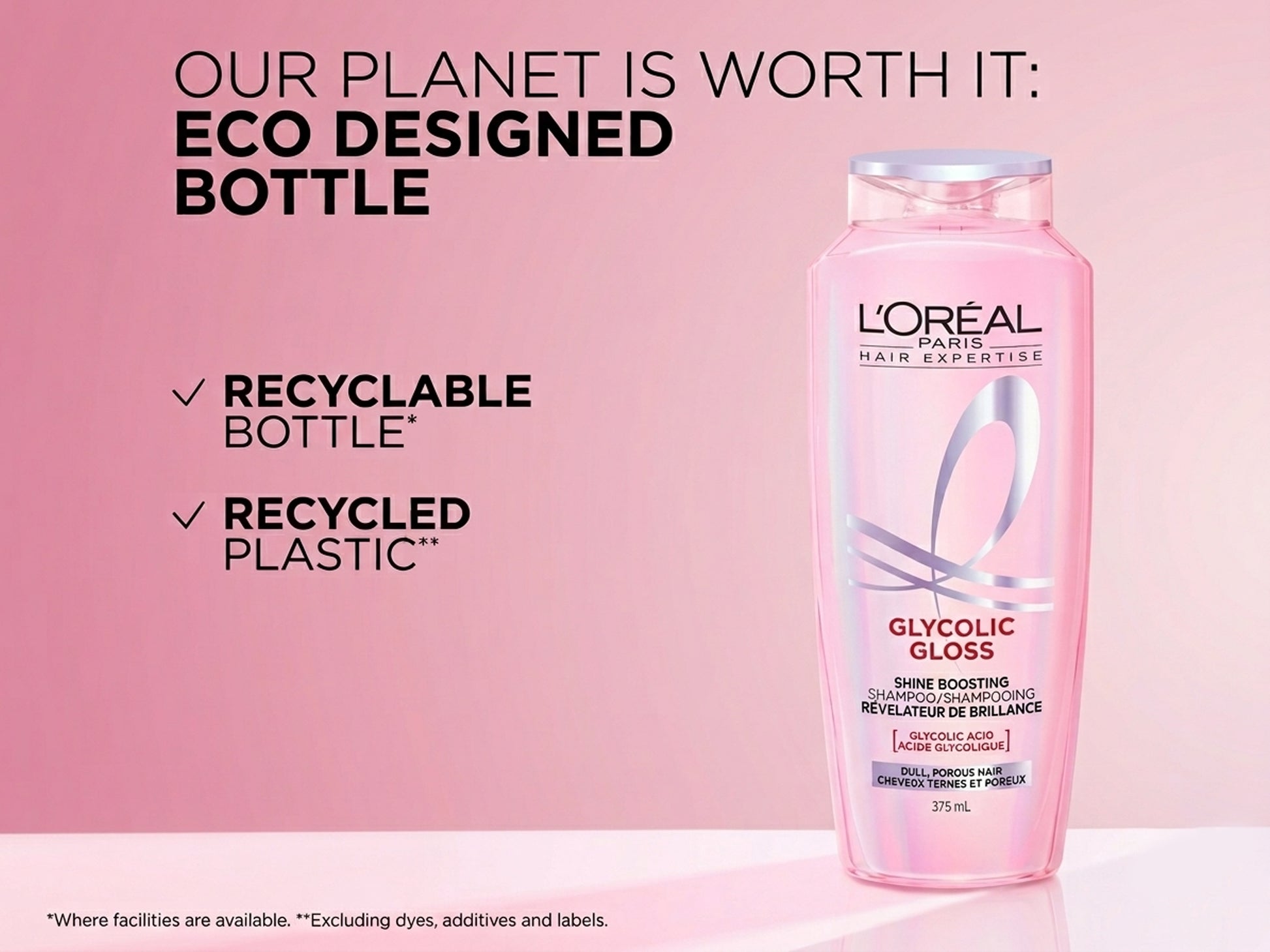 Loreal Paris Hair Expertise Glycolic Gloss Shine Boosting Shampoo 375ml in Sri Lanka