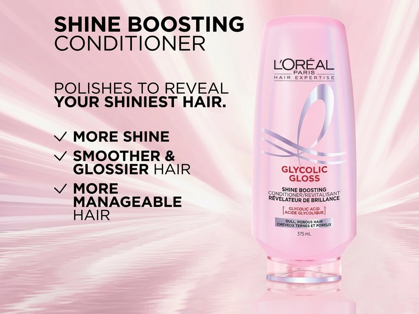 Loreal Paris Hair Expertise Glycolic Gloss Shine Boosting Conditioner 375ml in Sri Lanka