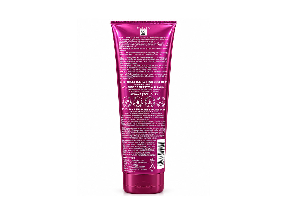 Loreal Ever Pure Sulfate Free Iron Sleek Smoothing Shampoo 200ml