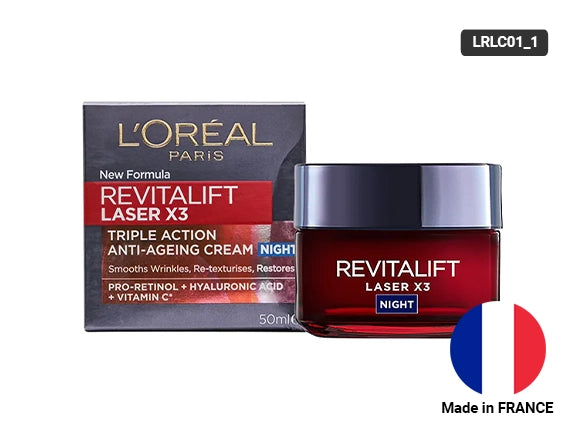 Loreal Revitalift Laser X3 Triple Action Anti-Aging Night Cream 50ml - FRANCE - 3600522480228