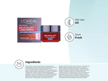 Loreal Revitalift Laser X3 Triple Action Anti-Aging Night Cream 50ml - FRANCE - 3600522480228