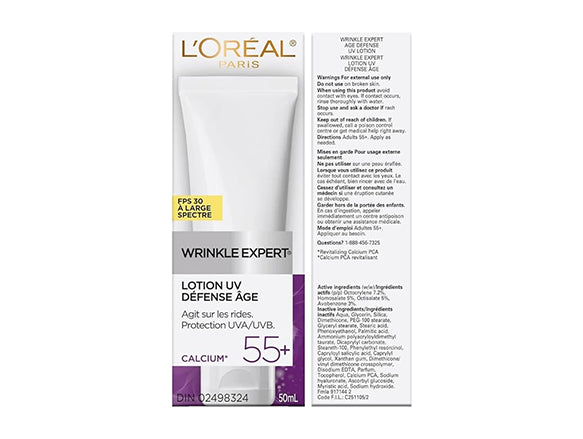 Loreal Wrinkle Expert Age Defense UV Lotion 55+ 50ml - CANADA in Sri Lanka