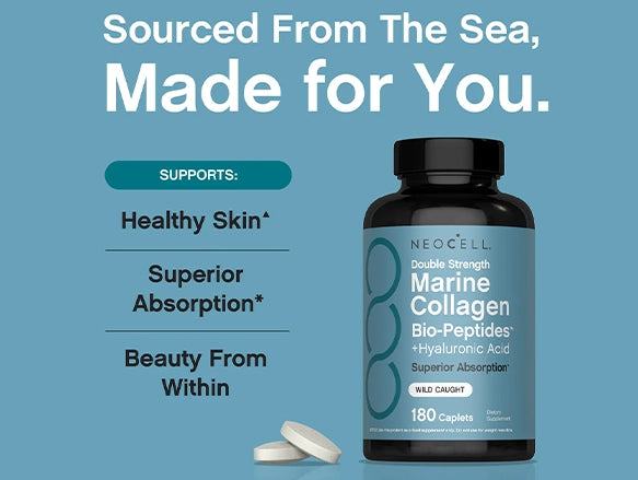 NeoCell Marine Collagen Bio-Peptides + Hyaluronic Acid 180 Caplets