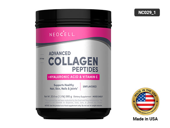 Neocell Advance Collagen Peptides + Hyaluronic Acid & Vitamin C Unflavored Powder 585g