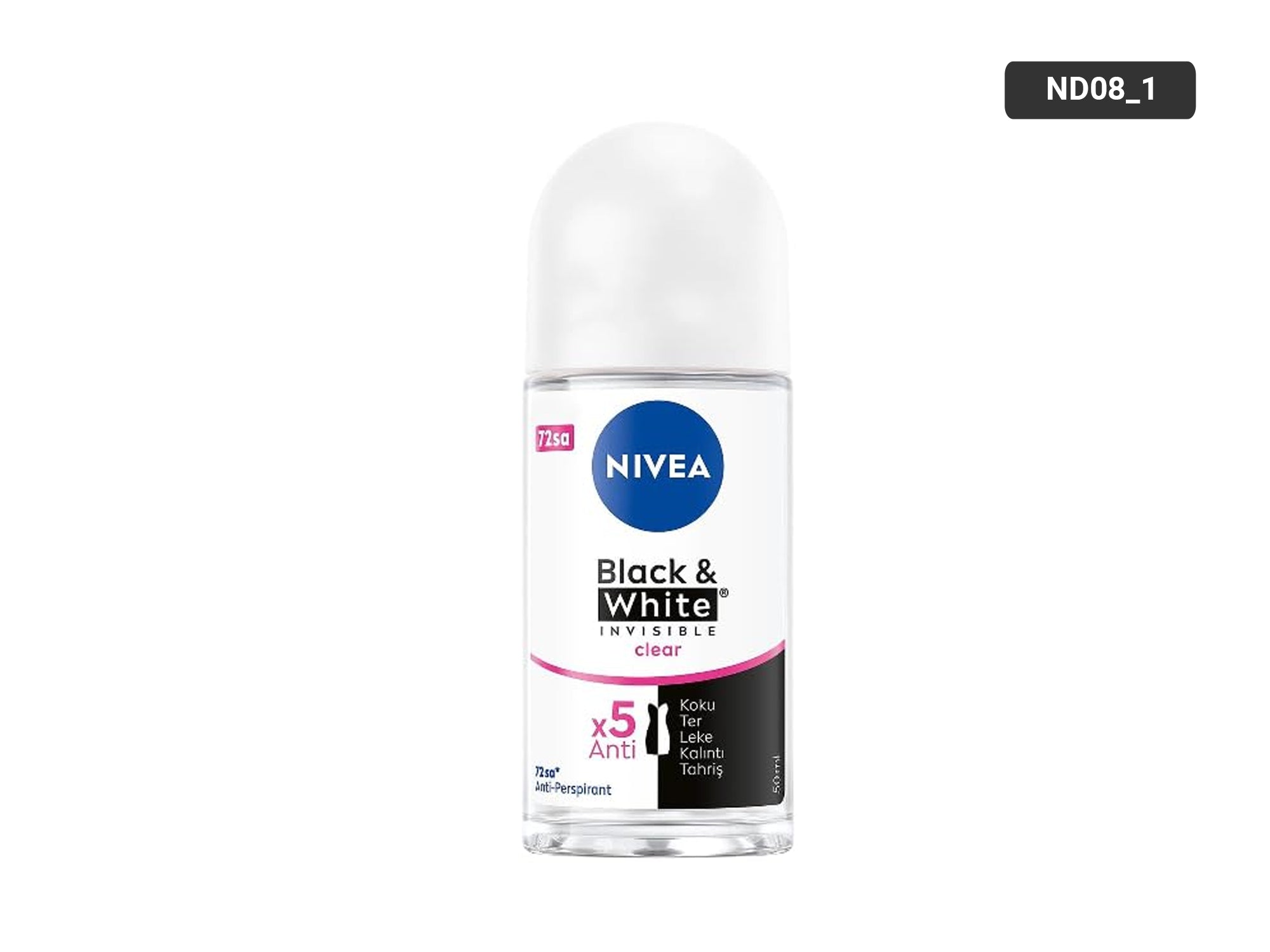 Nivea Black & White Invisible Clear Roll On Deodorant 50ml