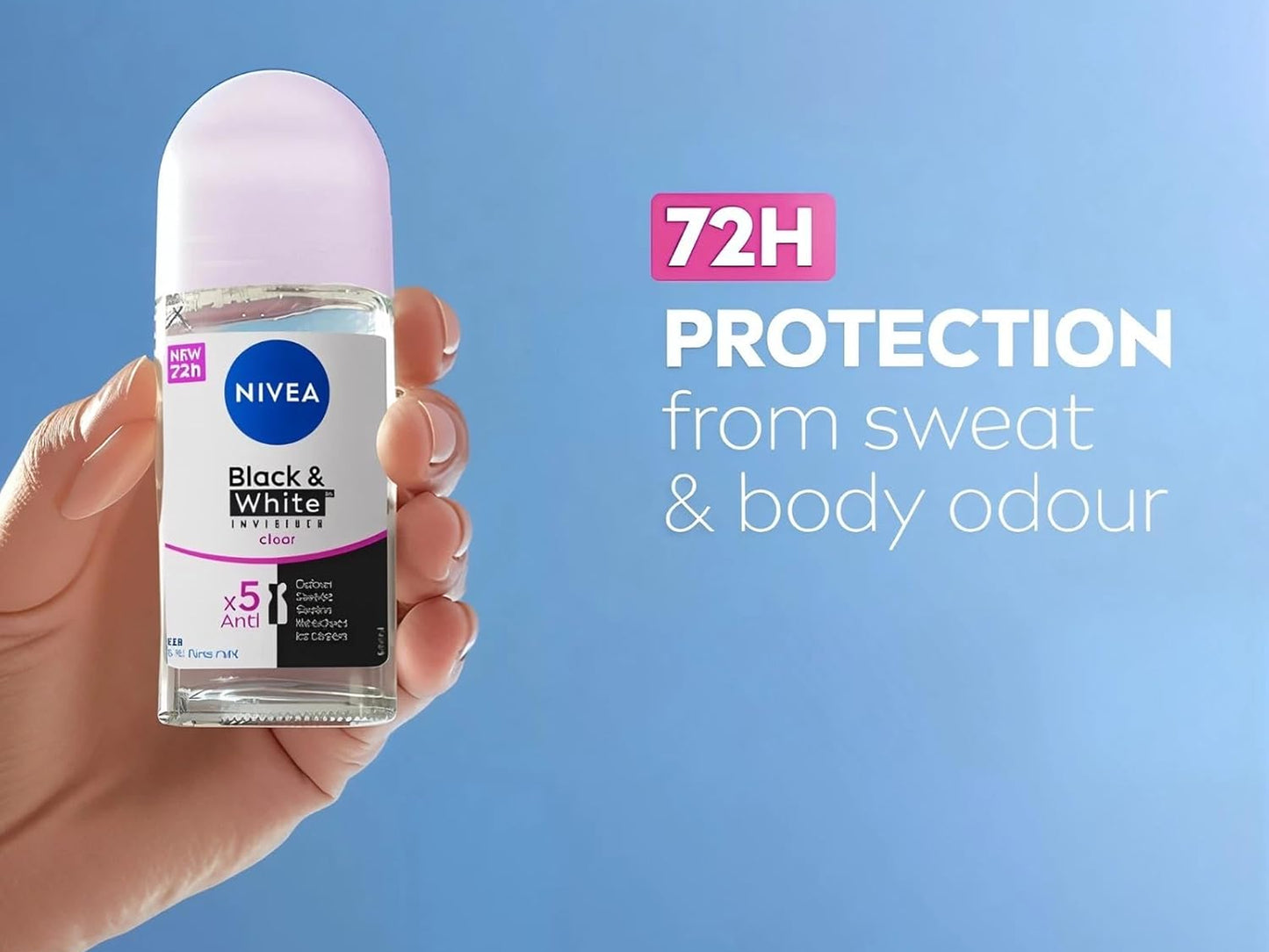 Nivea Black & White Invisible Clear Roll On Deodorant 50ml in Sri Lanka