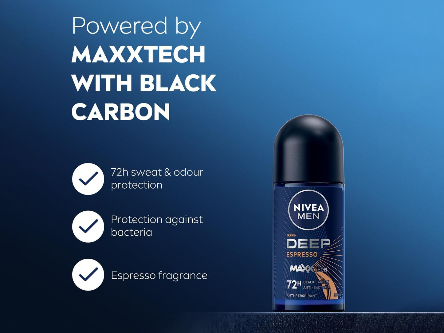 Nivea Men Deep Black Charcoal Deodorant 50ml in Sri Lanka