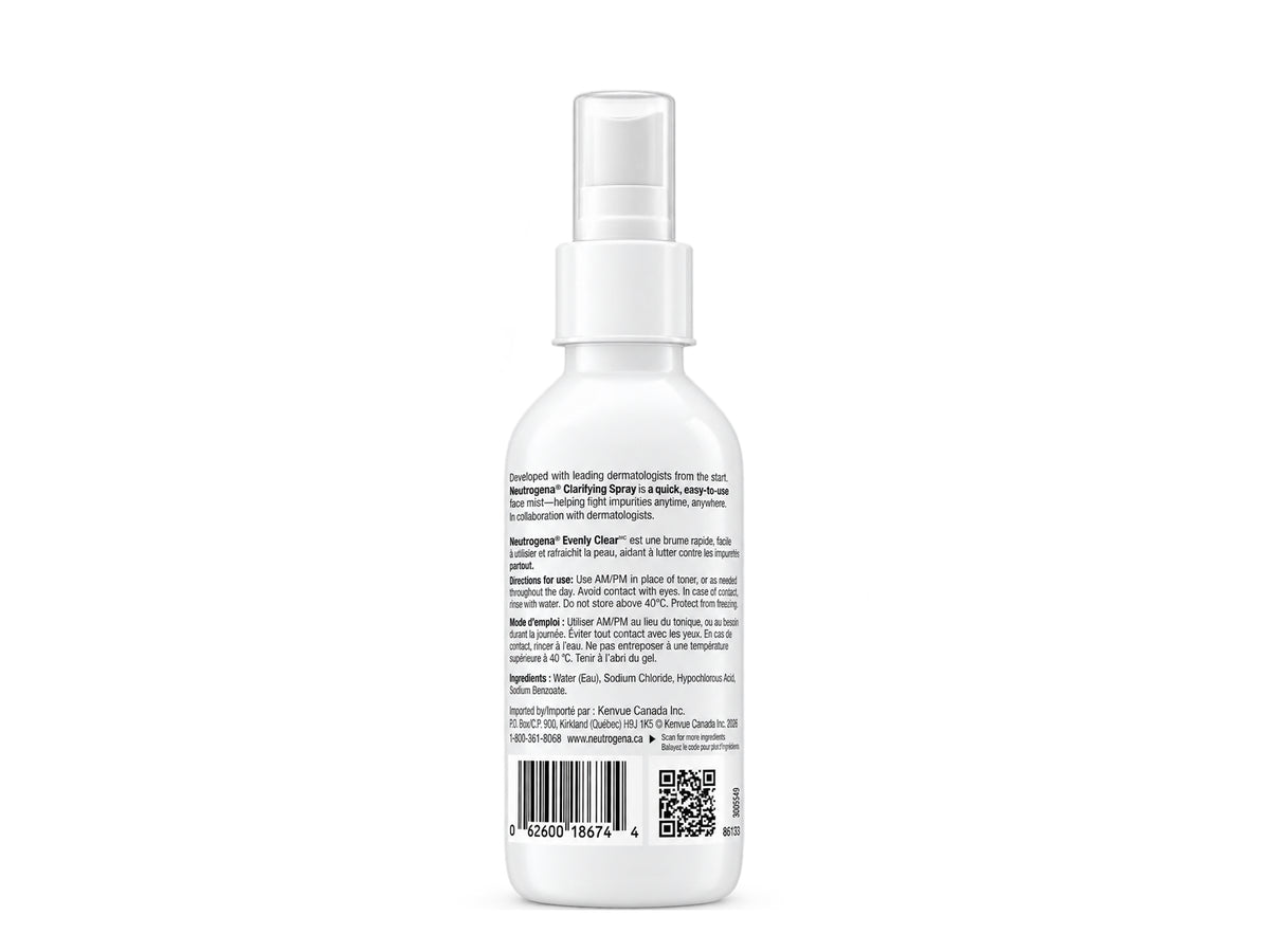 Neutrogena Evenly Clear Clarifying Spray 118ml clarifying mist for acne-prone skin, second view