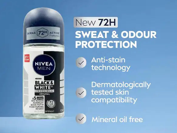 Nivea Men Black and White Invisible Anti-Perspirant 50ml in Sri Lanka