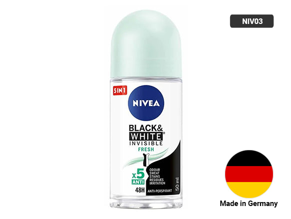 Nivea Black and White Invisible Clean Anti-Perspirant 50ml - GERMANY - 4005900371584
