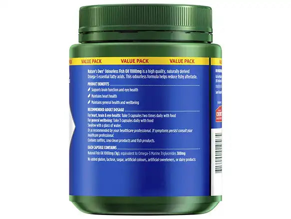Natures Own Odourless Fish Oil 1000mg 500 Capsules in Sri Lanka