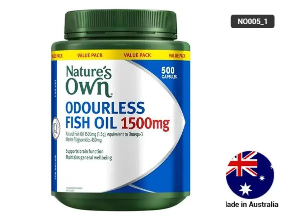 Natures Own Odourless Fish Oil 1500mg 500 Capsules