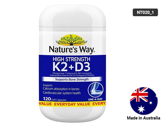 Natures Way High Strength K2 + D3 120 Soft Capsules