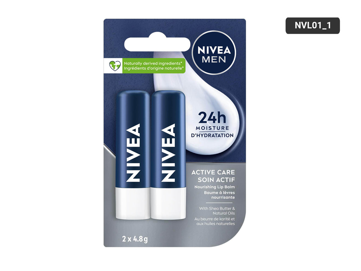 Nivea Men Active Lip Balm With Jojoba Oil 2 x 4.8g in Sri Lanka
