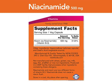 Now Niacinamide 500mg 100 Veg Capsules