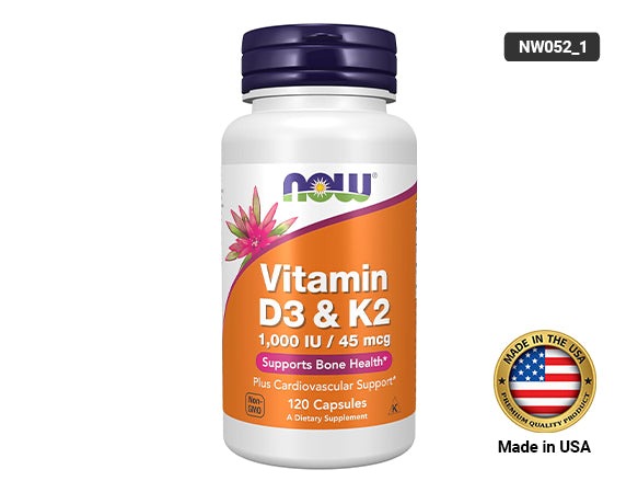 Now Vitamin D-3 & K-2 1000IU 120 Capsules